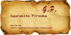 Gyurasits Piroska névjegykártya